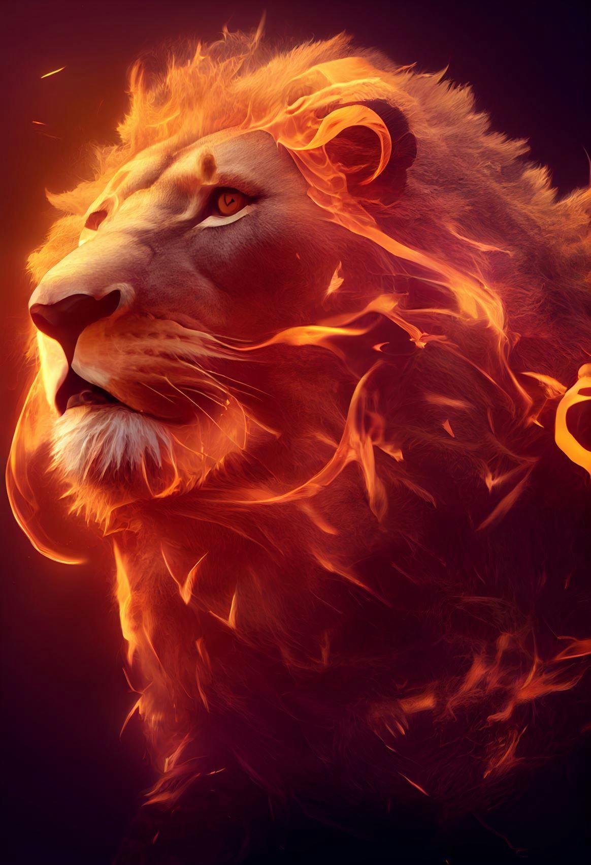 King of the jungle in fire