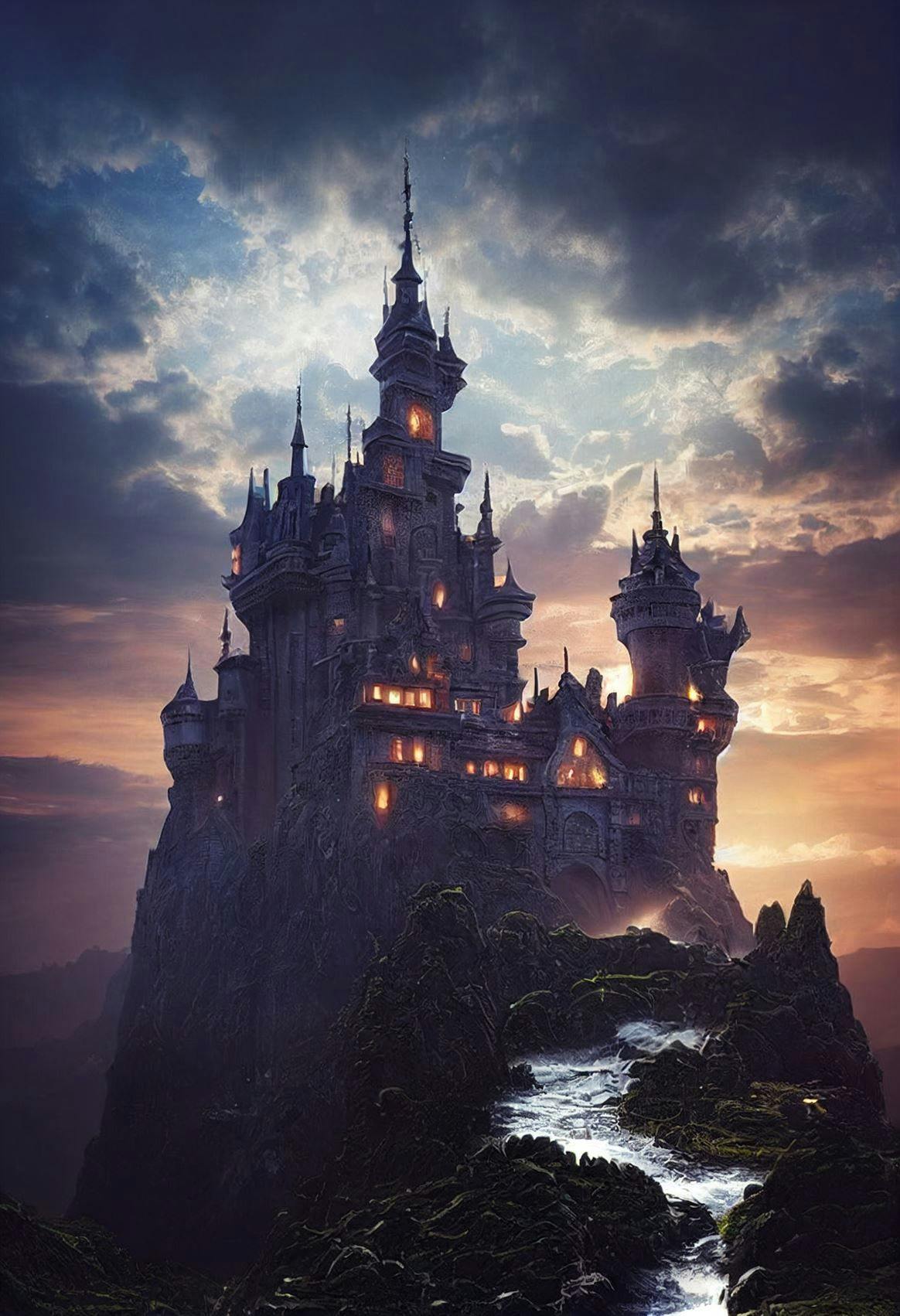 Spooky medieval castle