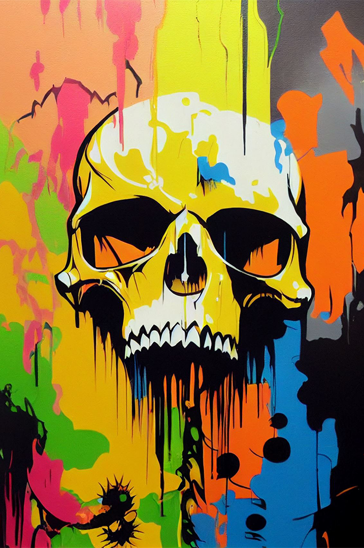 Skull graffiti vibrant